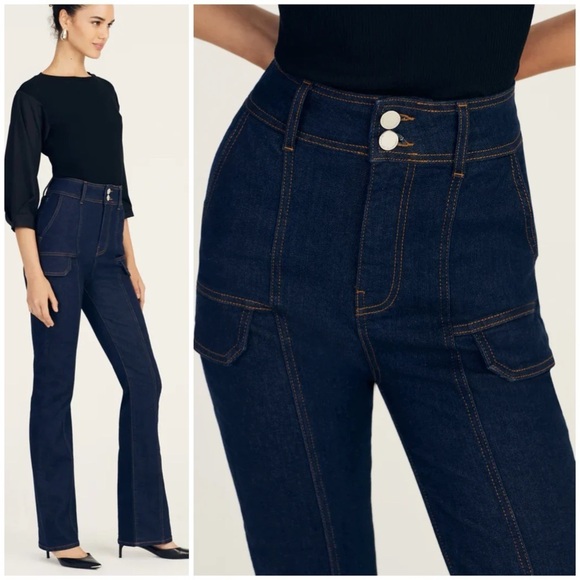 NWT Derek Lam 10 Crosby Charles High Rise Pocket Flare Jeans Park Rinse Sz 29 - Picture 2 of 16